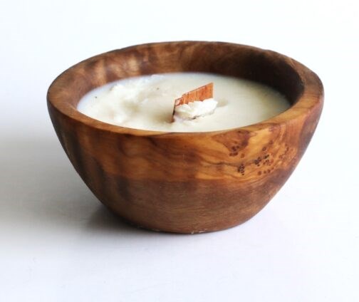 Soy Scented Olive Wood Candle