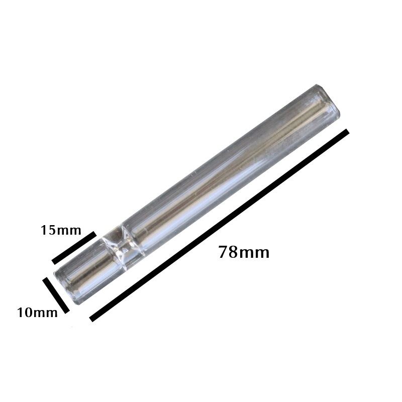 3" Glass One Hitter Pipe-Small Glass Chillum-10mm Diameter