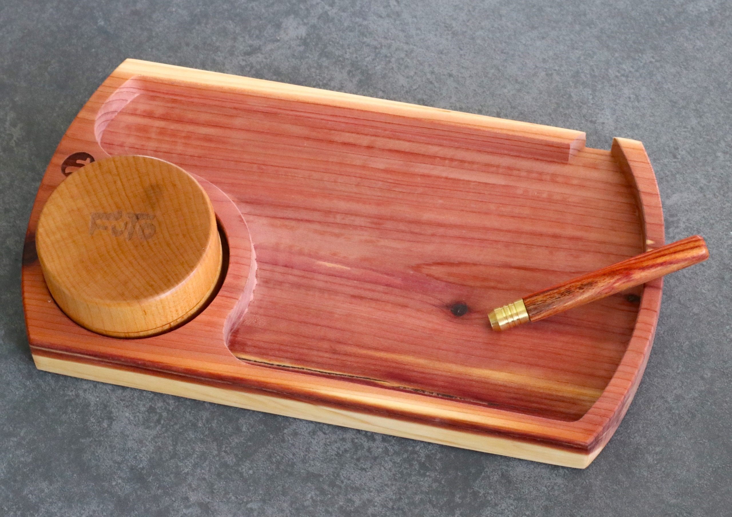 Futo Cedar Wood Rolling Tray-Classic Handcrafted Old School
