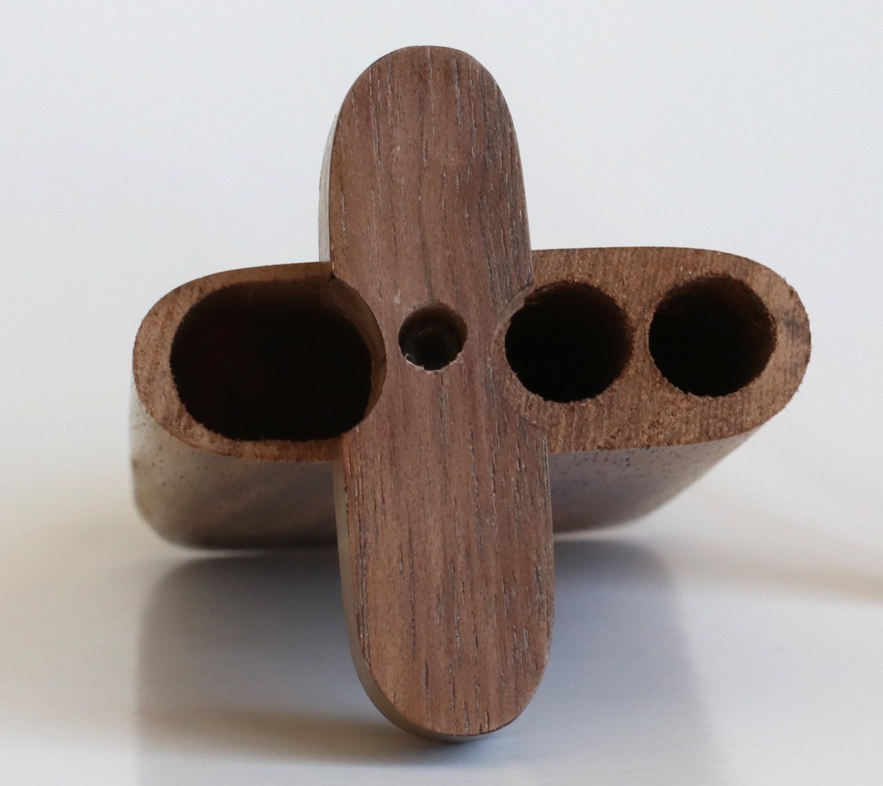 4" Walnut Double Hitter Dugout & Glass Pipe-American Crafted Dugout