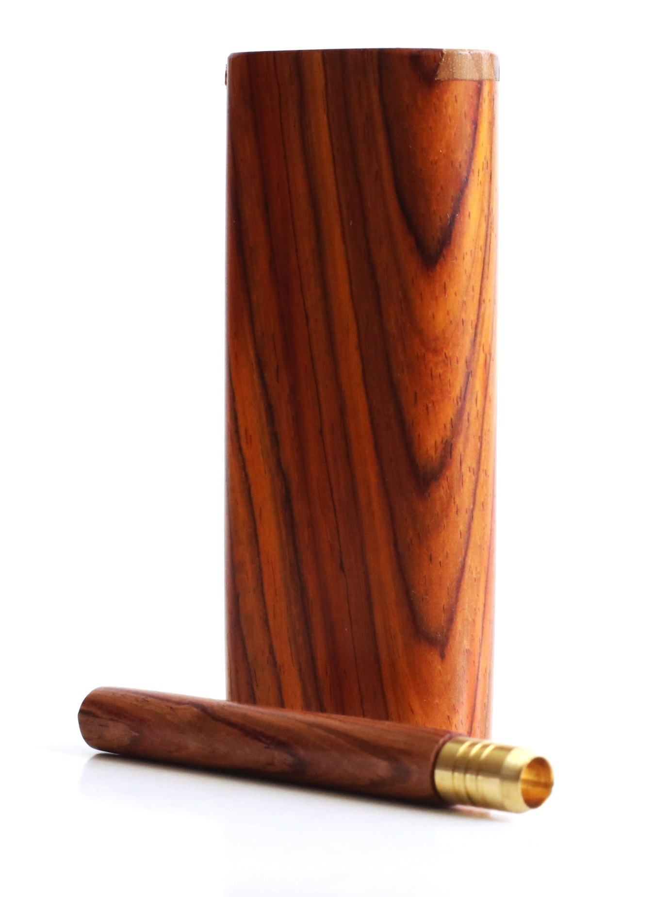 Cocobolo Slider Lid Dugout & One Hitter-Classy Handcrafted American Stash Box