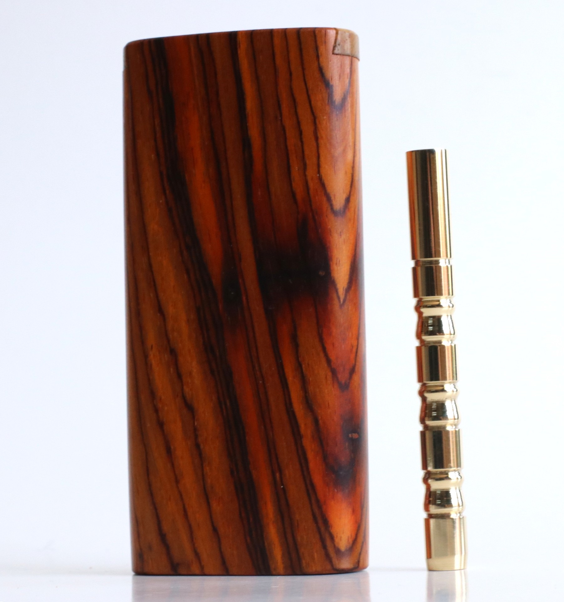 Cocobolo Slider Lid Dugout & One Hitter-Classy Handcrafted American Stash Box