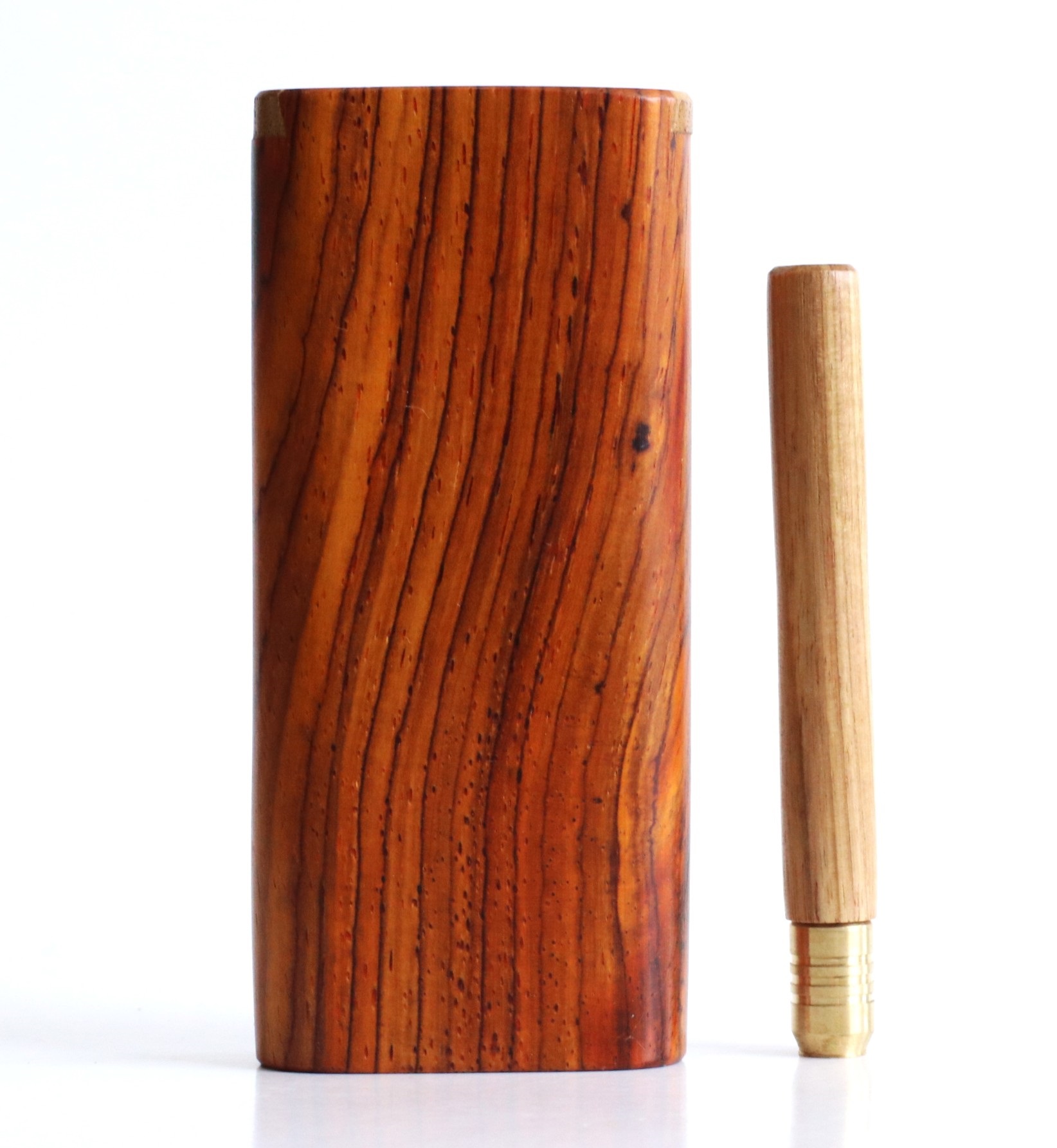 Cocobolo Slider Lid Dugout & One Hitter-Classy Handcrafted American Stash Box