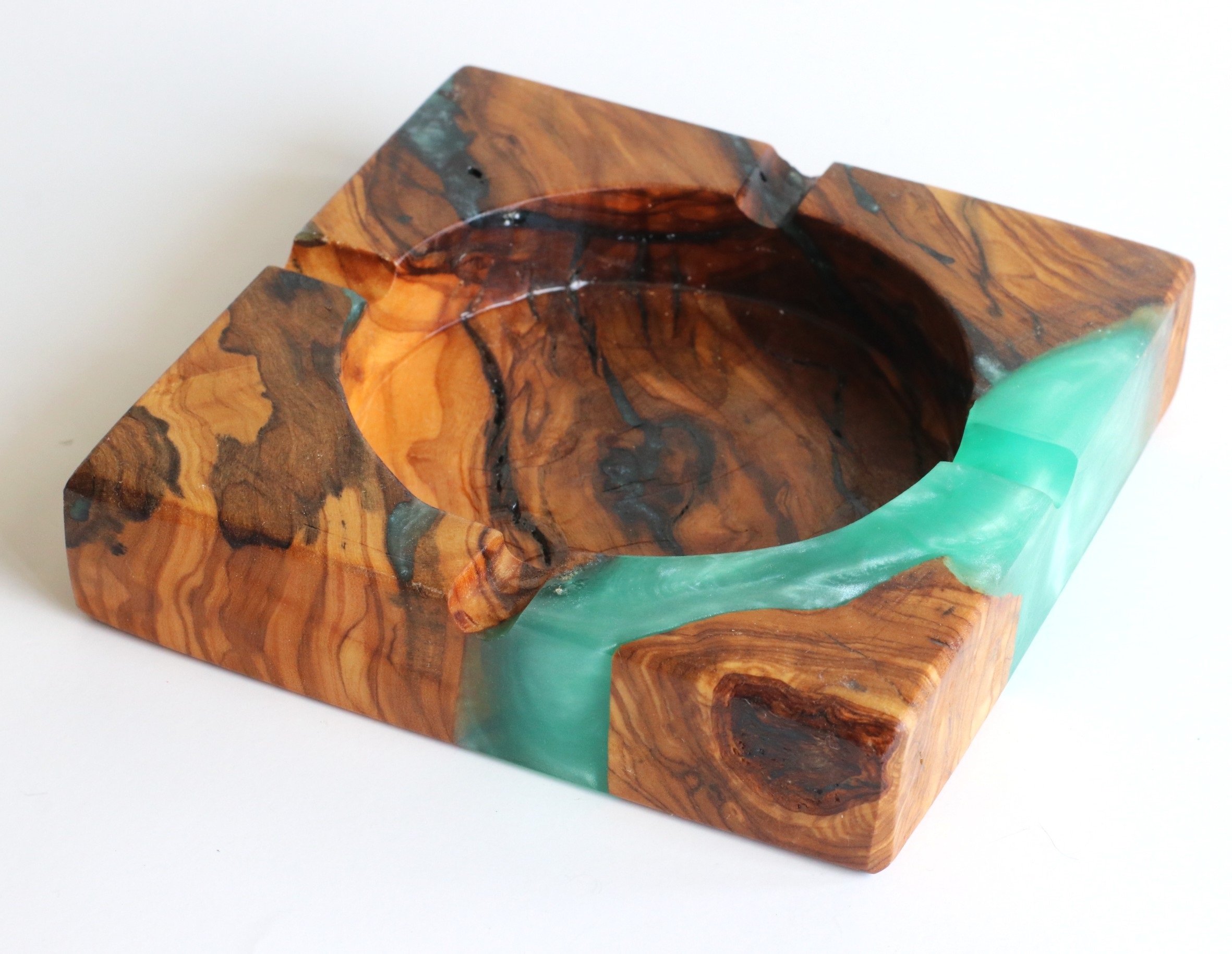 Olive Wood Ashtray-Tunisian Art Piece-World Class Gift