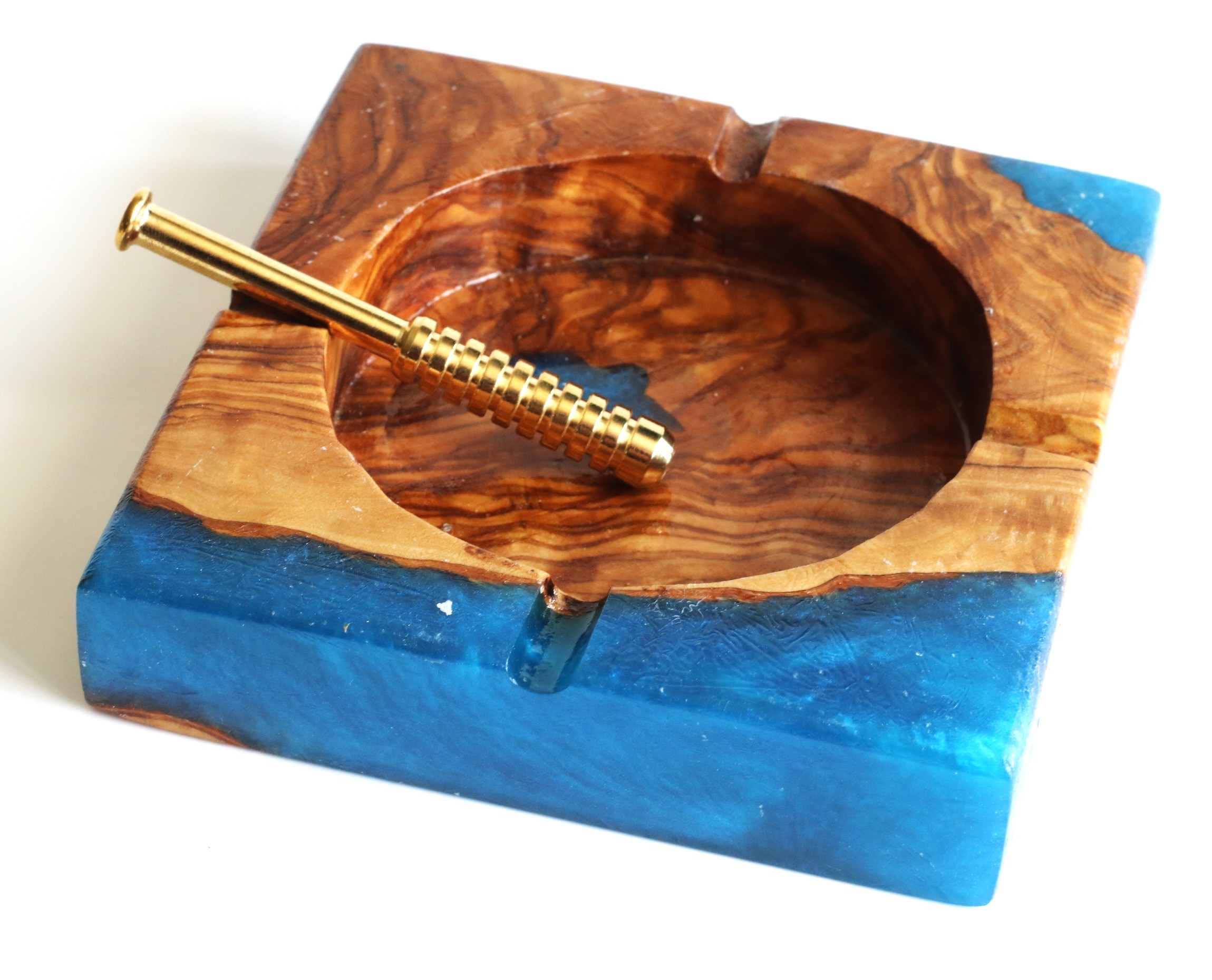 Olive Wood Ashtray-Tunisian Art Piece-World Class Gift