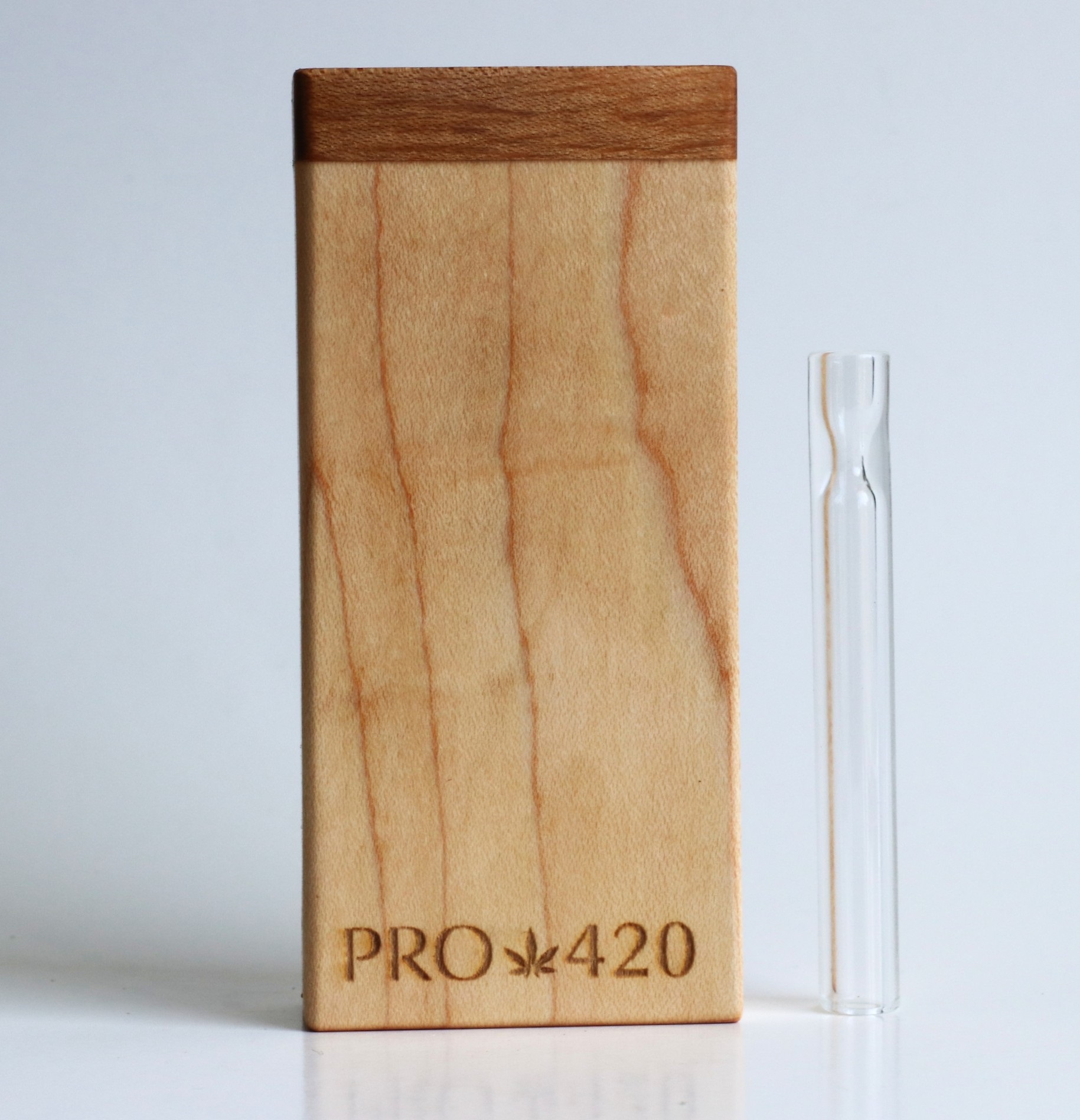 4" Maple Wood Dugout- Premier Stash Box with One Hitter & Stash Cleaner