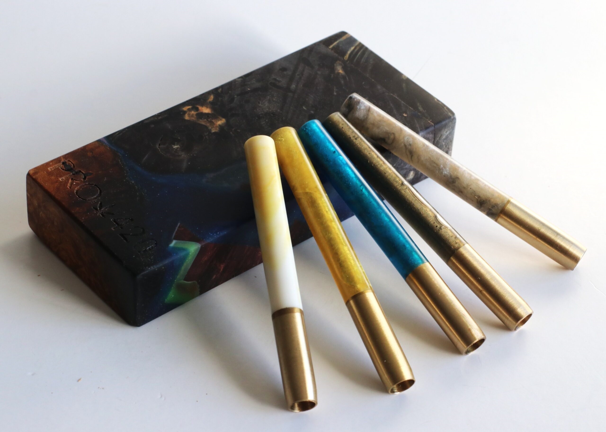 3" Brass Pipes designed for 4" dugouts-Colorful Resin Caste Heat Cover-Stylish One hitters