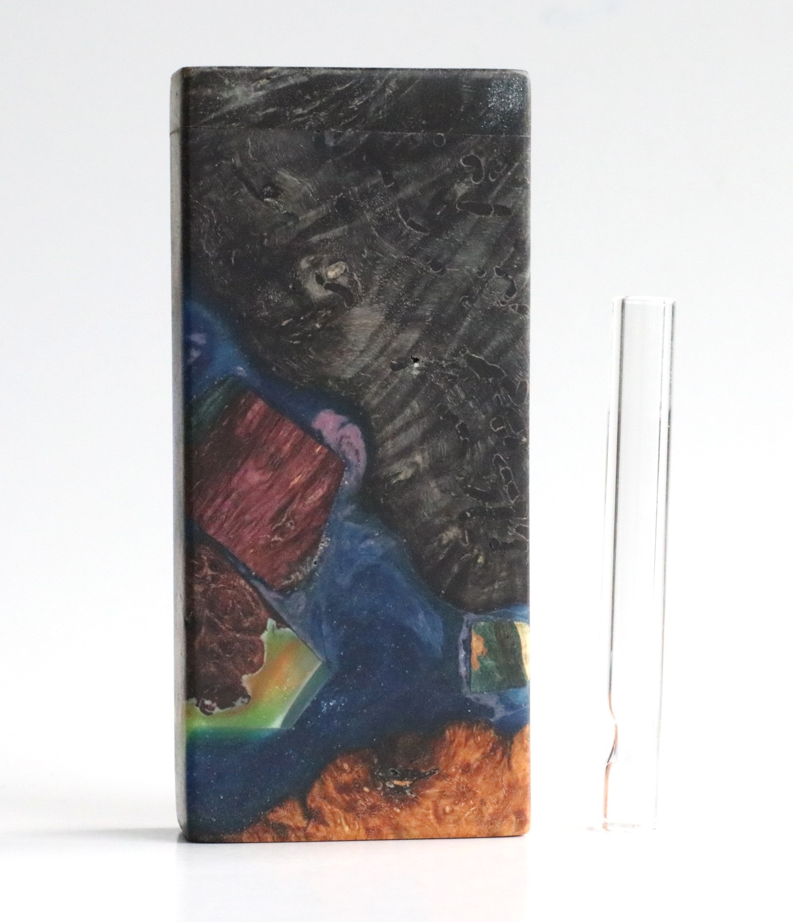 Galaxy Burl Futo Stash Box- Out of this World Wood Dugout- 4" Burled Wood- Best Quality