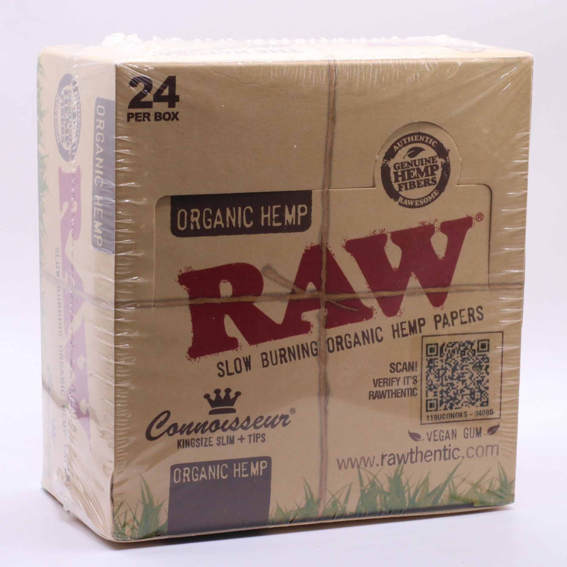 RAW Organic Hemp Connoisseur Rolling Papers-King Size Slim-32 Leaf Pack