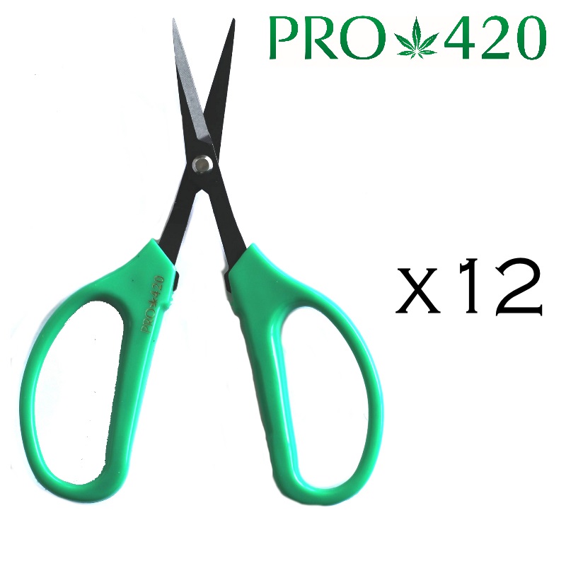 PRO 42O Scissors- Case of 12 Classic Professional Trimming Scissors for Cannabis - Marijuana Trim Scissors