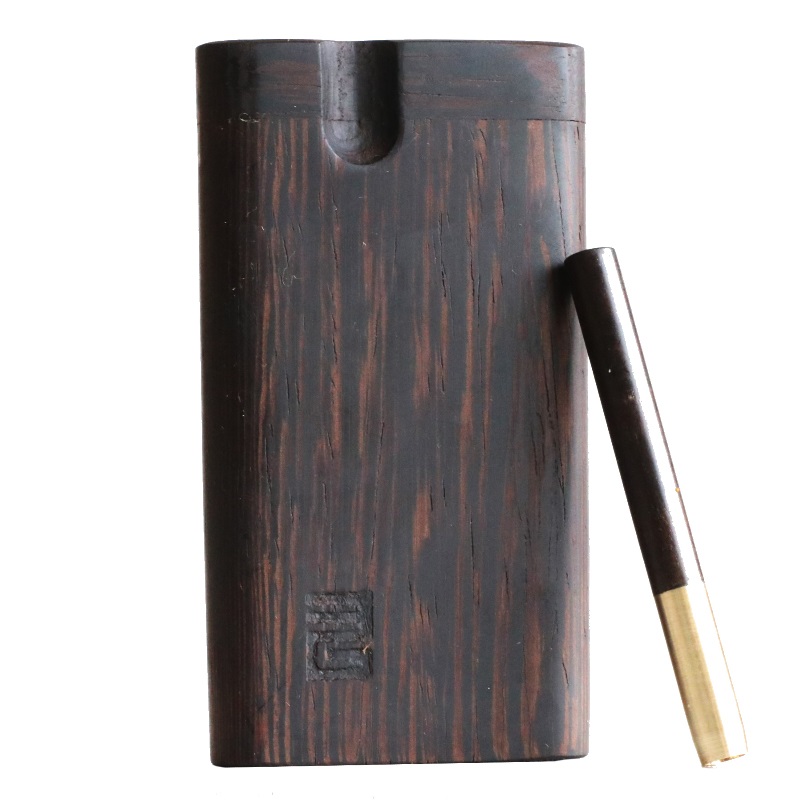 3" & 4" Dark Wenge Dugouts & Pipe-American Crafted Stash Box - Wenge Wood Stash Box