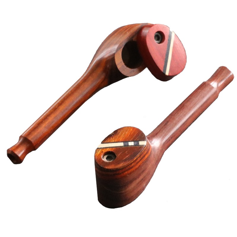 3.5" Exotic Wood Pipe- Z4 SWIVEL INLAY American Crafted Smoking Pipe - Exotic Wood Weed Pipe