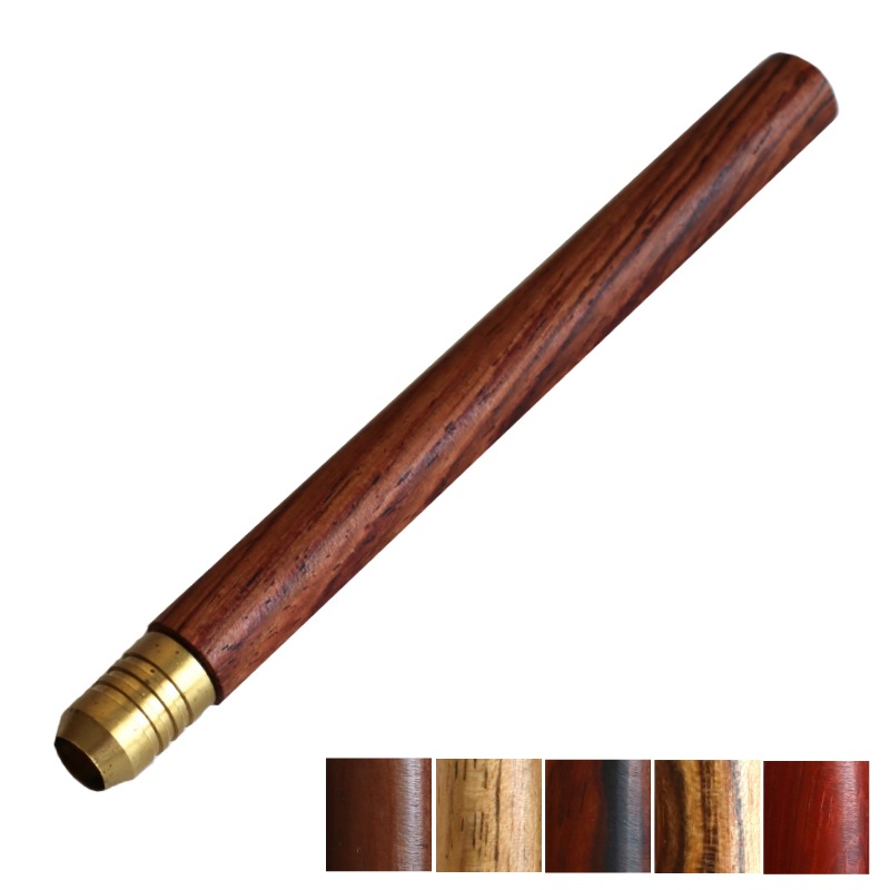 4" Exotic Wood One Hitter Pipes-Crafted Hardwood pipe with brass bowl