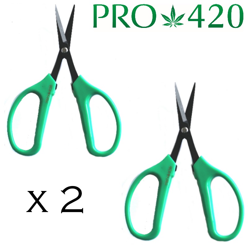 PRO 420 Classic Scissors-  Bonsai Hand Held Trimming Scissors- 2 Packs - Marijuana Trim Scissors