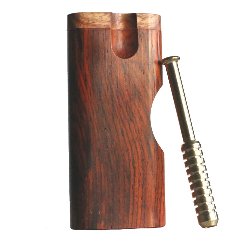 Cocobolo Cutaway Dugout with One Hitter Bat-Stylish Smoking Stash Box - Cocobolo Dugout