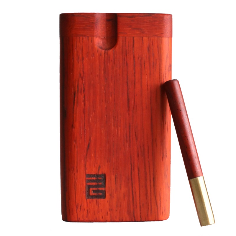 3rd Grain Padauk Wood Dugouts & One Hitter Pipe-American Crafted Stash Box - Wood Dugout stash box