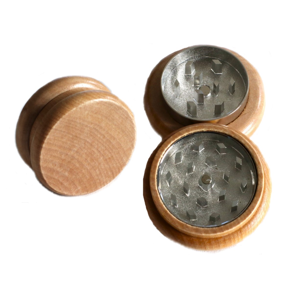 2" Wood Herb Grinder-2-piece Magnetic Lid - Wood Herb Grinder