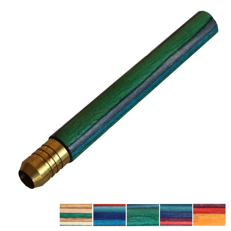 3" Colorful Rainbow Wood Pipes with Brass Bowl-Handcrafted Wood Smoking Pipes