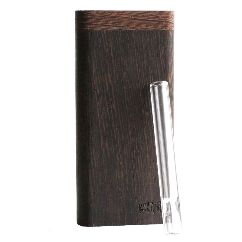 4" Wenge Wood Dugout- by Futo- Premier Stash Box with One Hitter & Stash Cleaner - Wenge Wood Dugout