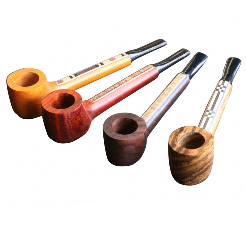 4.5" Wood Pipe- L55 THE WARRIOR- Exotic Wood with Inlayed Stem- Perfect Smoker's Gift - Exotic Wood Pipe -L55 Warrior-Quality handcrafted smoking pipe