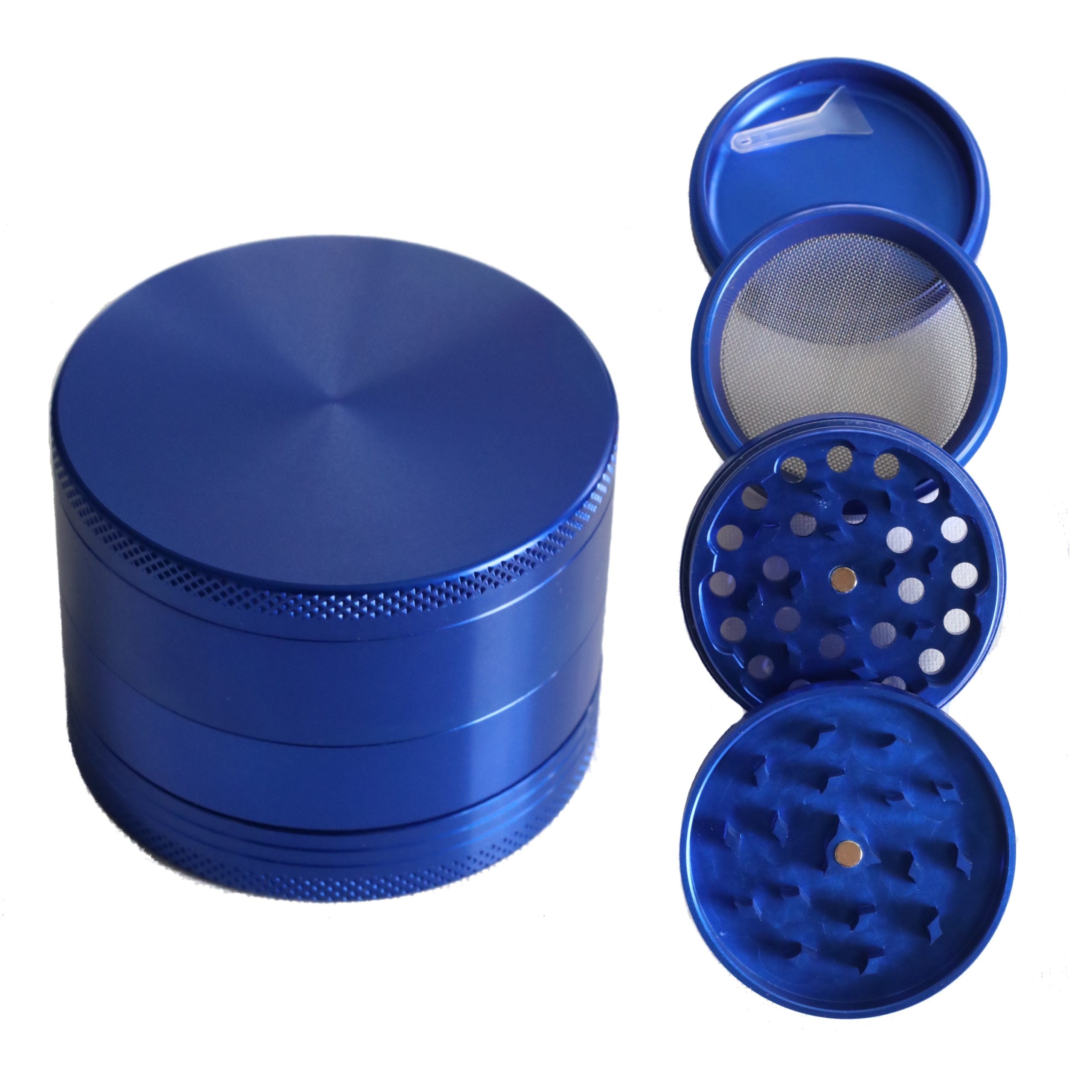 Blue Herb Grinder- 2.5" 4 Piece Professional Grade herb Grinder - Metal 4 piece grinder