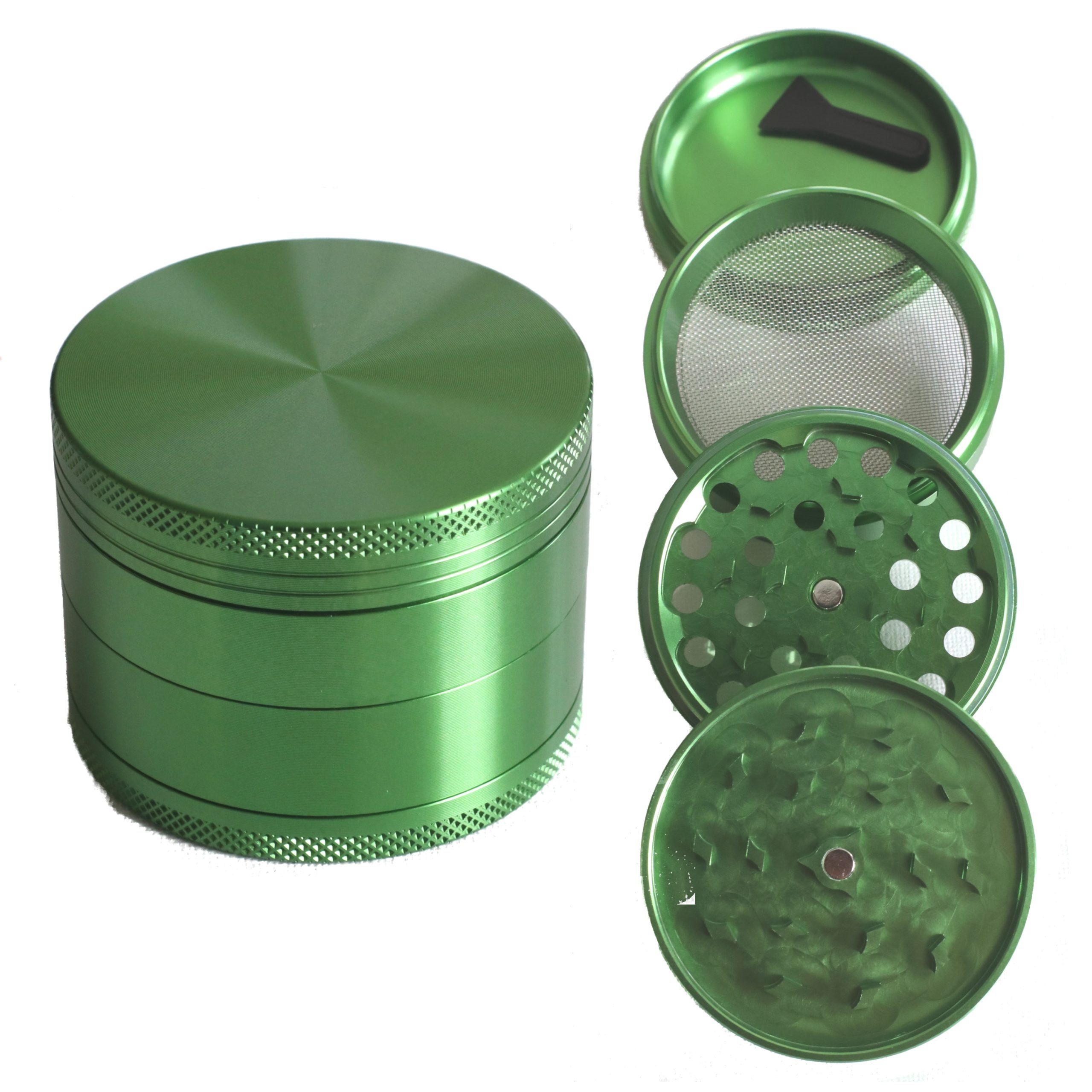 Green Herb Grinder- 2.5" 4 Piece Professional Grade herb Grinder - Metal Herb Grinder