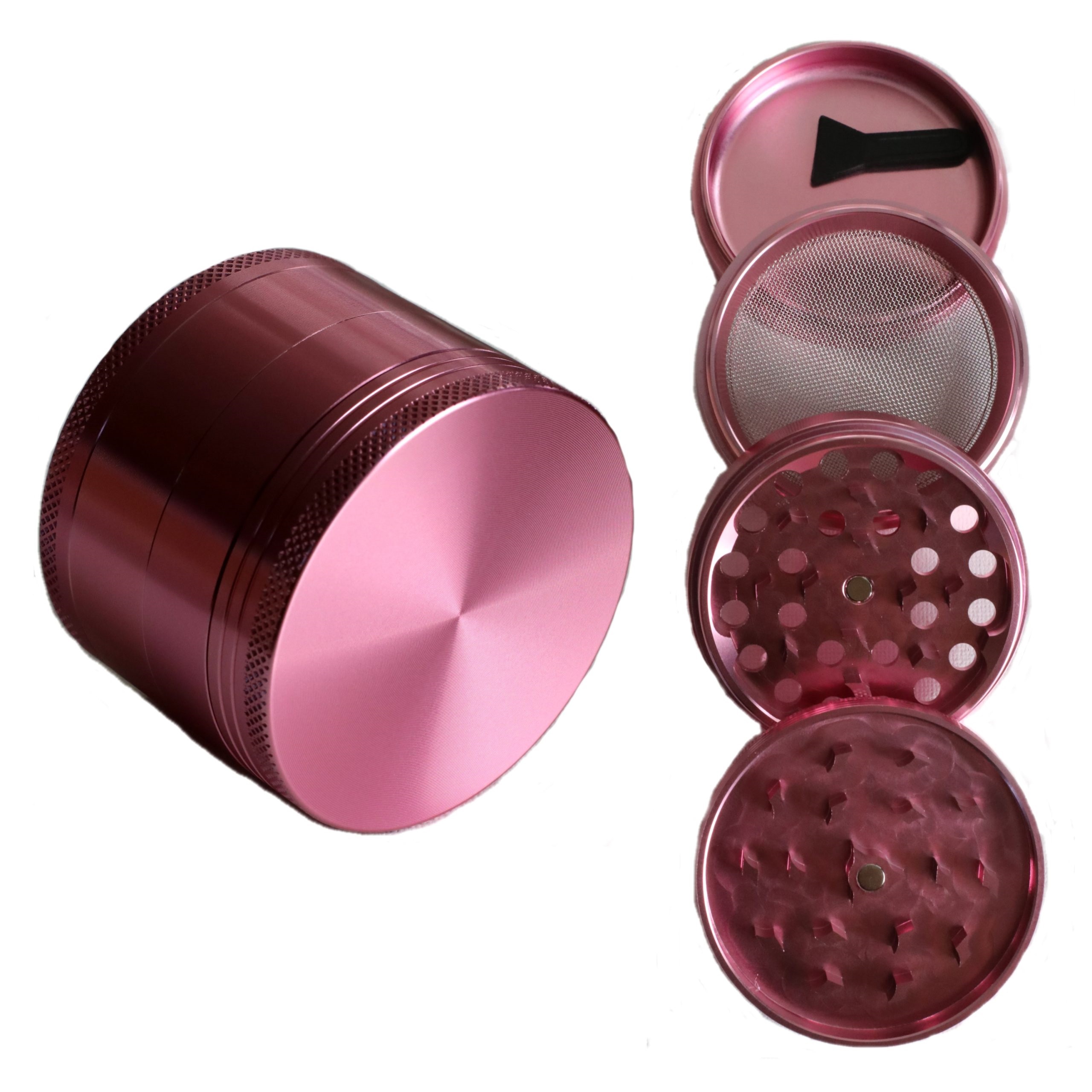 Pink Herb Grinder- 2.5" 4 Piece Professional Grade herb Grinder - Pink Herb Grinder