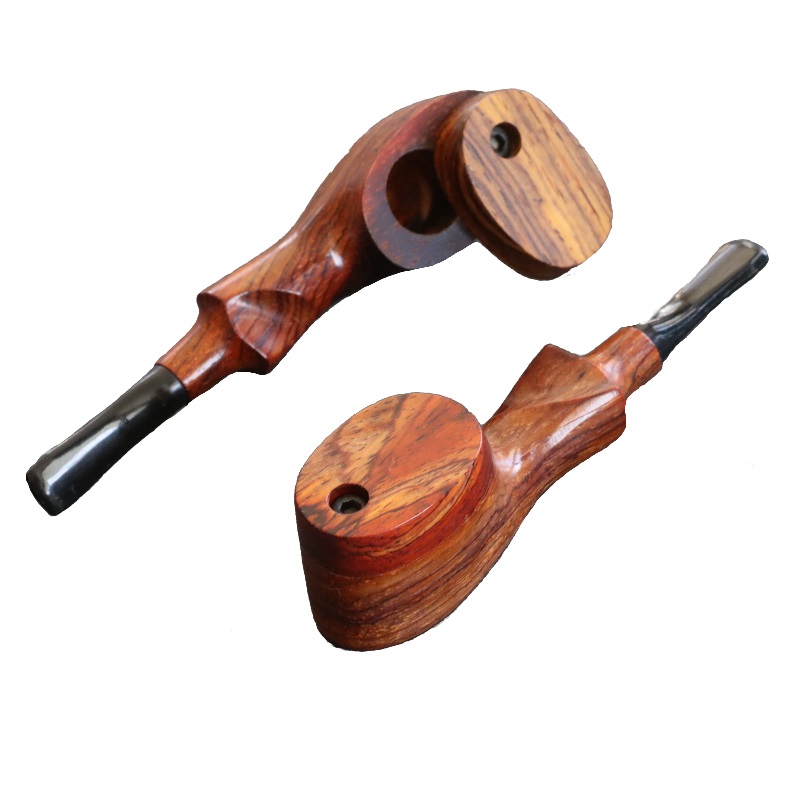 4" Exotic Wood Pipe-L34 ETCH BODY- Swivel Lid- Perfect Gift for Smokers - Exotic Wood Swivel Lid Pipes