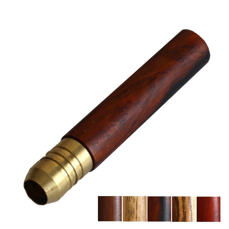 2" Exotic Wood One Hitter Pipes- Crafted Hardwood pipe with Brass Bowl