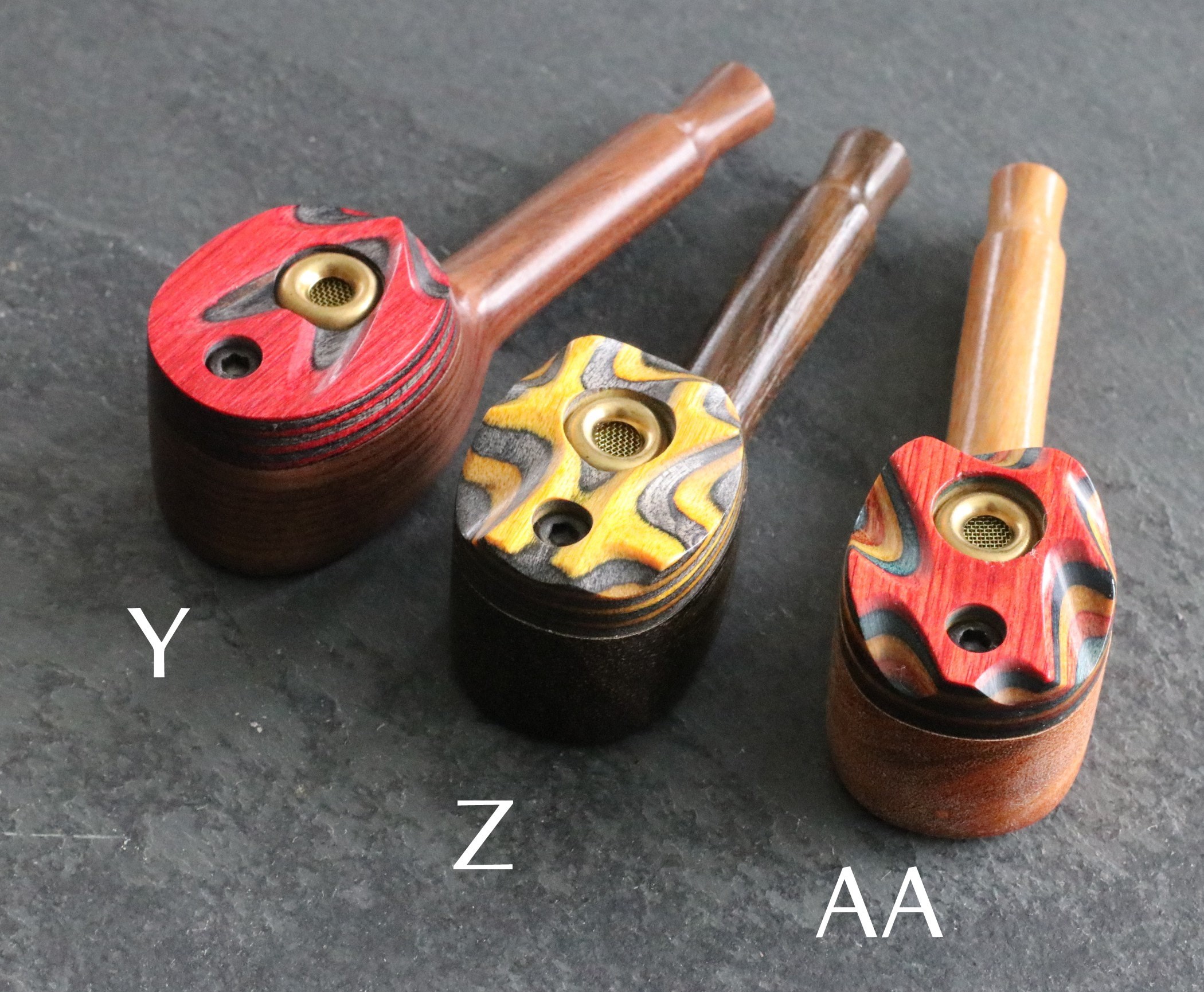 3.5" Swivel Lid Pipe-Z10 RB SWIVEL- Handcrafted Exotic Wood Smoking Pipe - Exotic Wood Pipe