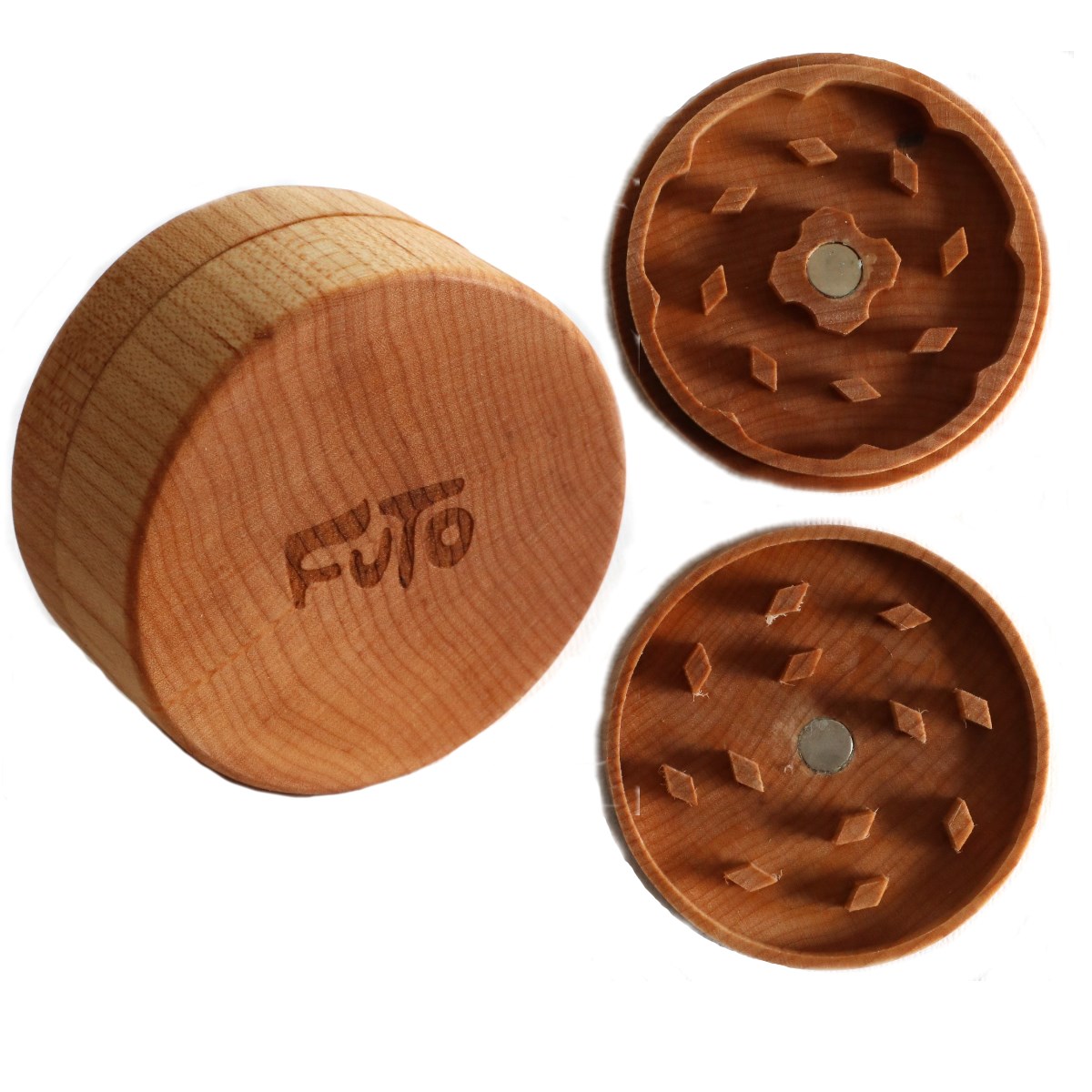 Futo Maple Wood Grinder- 2 Piece simple easy to use herb grinder - Futo Herb Grinder
