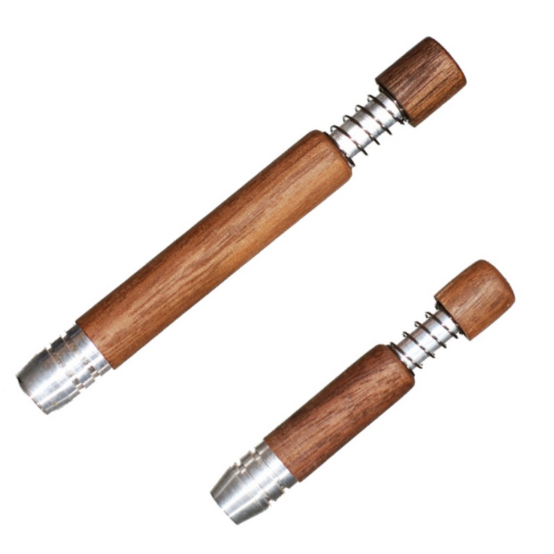2" & 3" Spring Loaded Walnut One Hitter- Self Eject Pipe-Clean Smoking Pipe - 2' & 3' Spring Loaded Walnut One Hitter- Self Eject Pipe-Clean Smoking Pipe