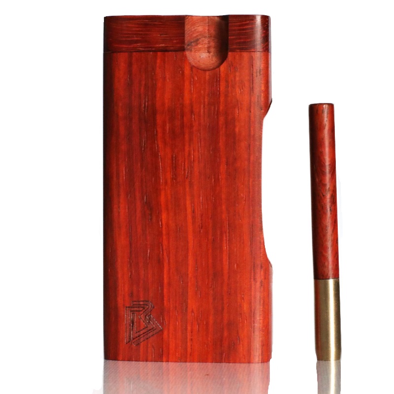 4" Padauk Dugout & One Hitter Pipe-Branded Dugouts-American Crafted Stash Box - Padauk Cutaway Dugout