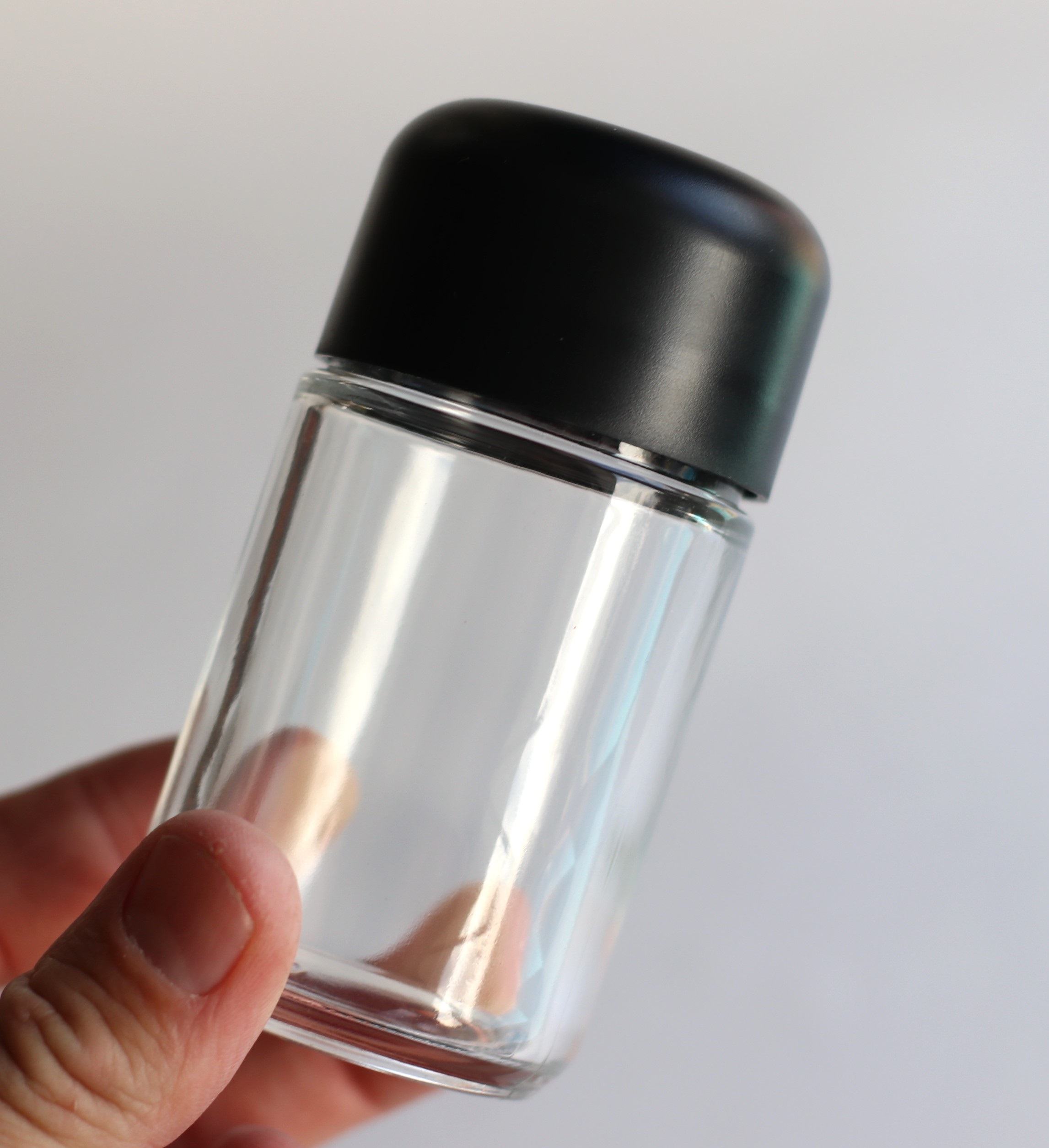 4" Glass Stash Jar-Smell Proof-Child Proof Lid-Safe and Secure Jar