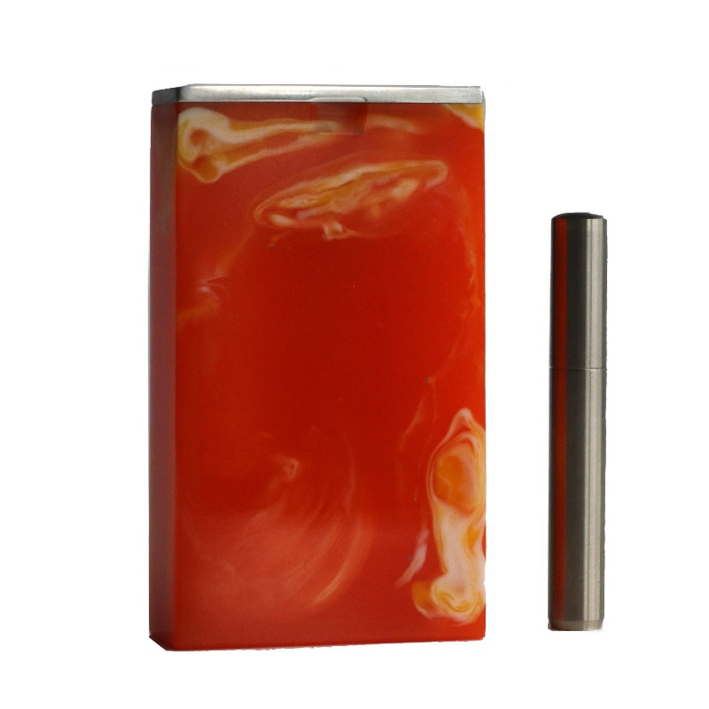 Ukiyohi Orange Dugout-Ultimate World Class Stash Box-One of a Kind Limited Edition Dugout - Ukiyohi Orange Resin Dugout