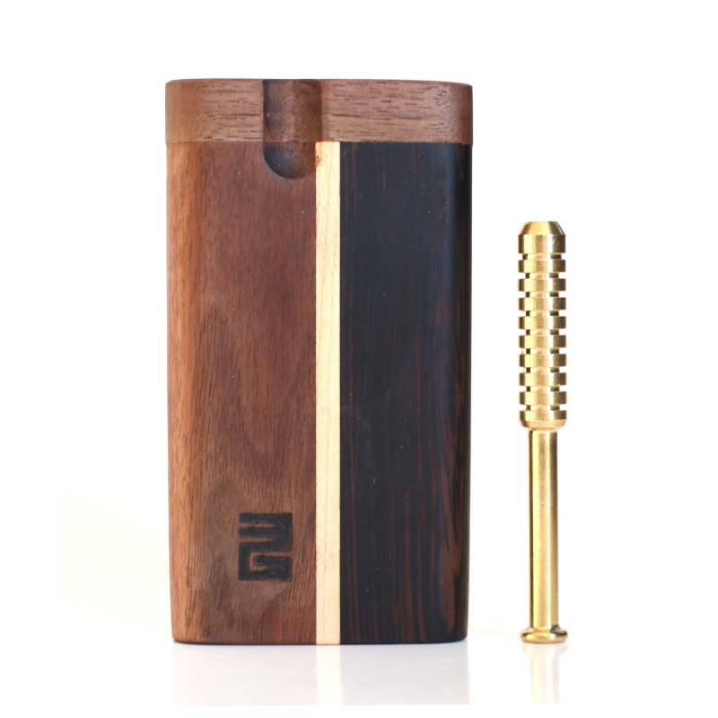 3rd Grain Swivel Lid Dugouts & One hitter pipes-American Crafted Stash Box-Walnut/Wenge Mix - 3rd Grain Swivel Lid Dugout