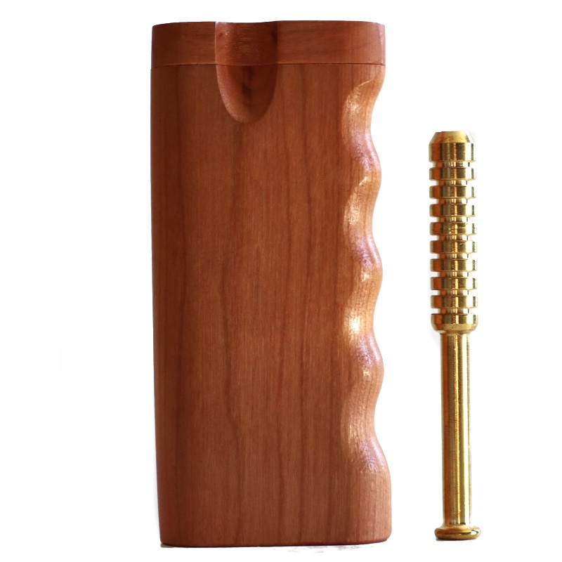 3" & 4" Cherry Spring Lock Dugouts & One hitter pipes-American Handcrafted Stash Boxes - Cherry Snap Top Dugout