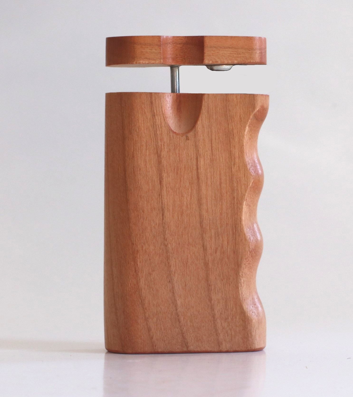 3" & 4" Cherry Spring Lock Dugouts & One hitter pipes-American Handcrafted Stash Boxes - Cherry Snap Top Dugout
