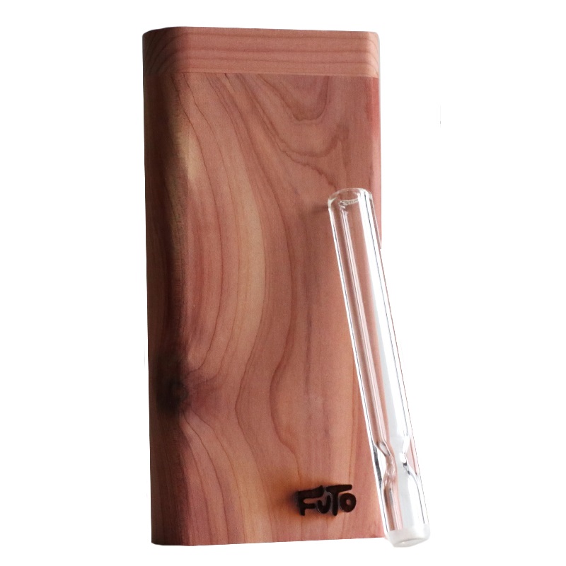 Cedar Wood Dugout- by Futo- Premium Stash Box with One Hitter & Stash Cleaner - Futo Maple Dugout