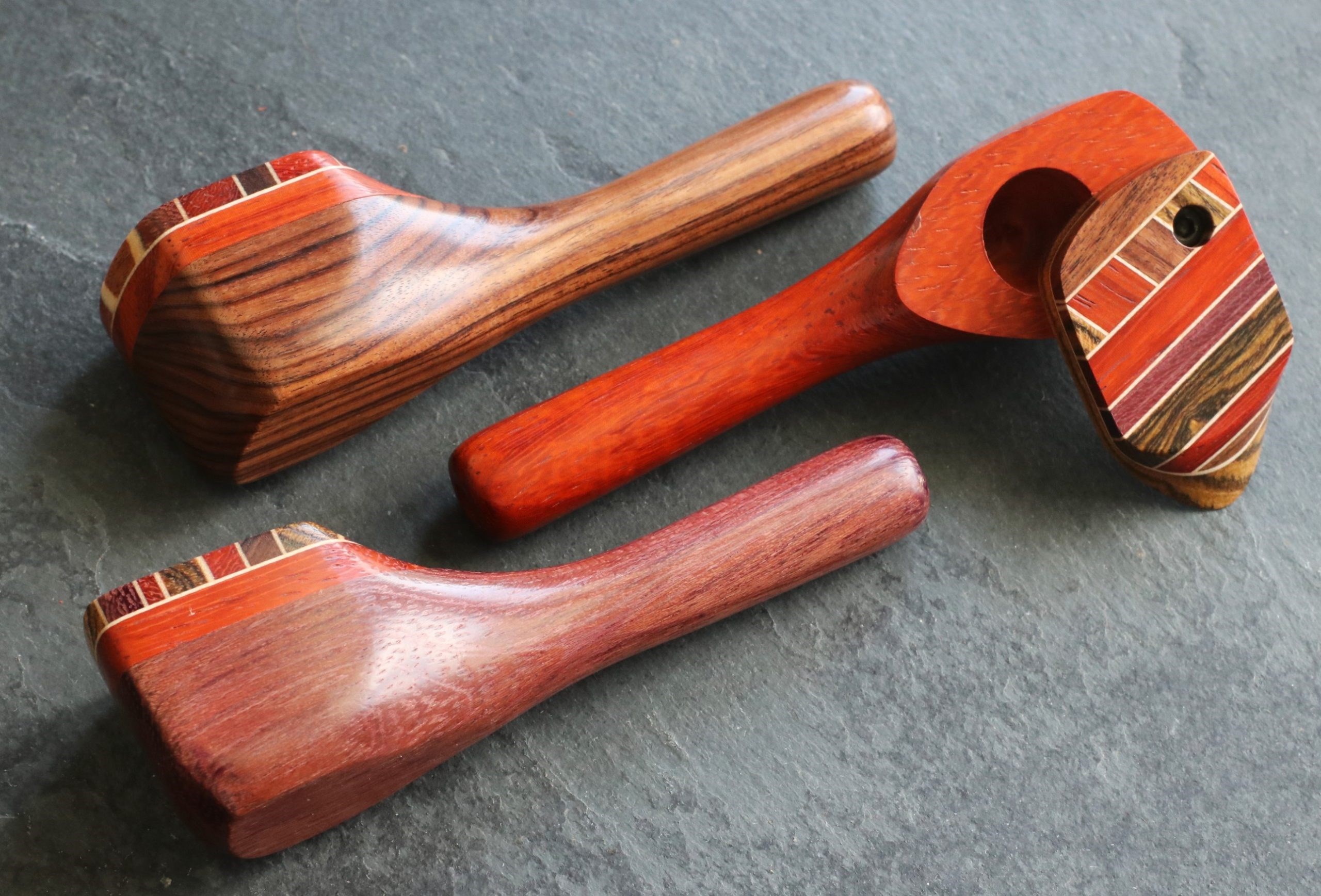 Exotic Wood Swivel Lid Pipe-TP26LT-4"-American Handcrafted Smoking Pipe