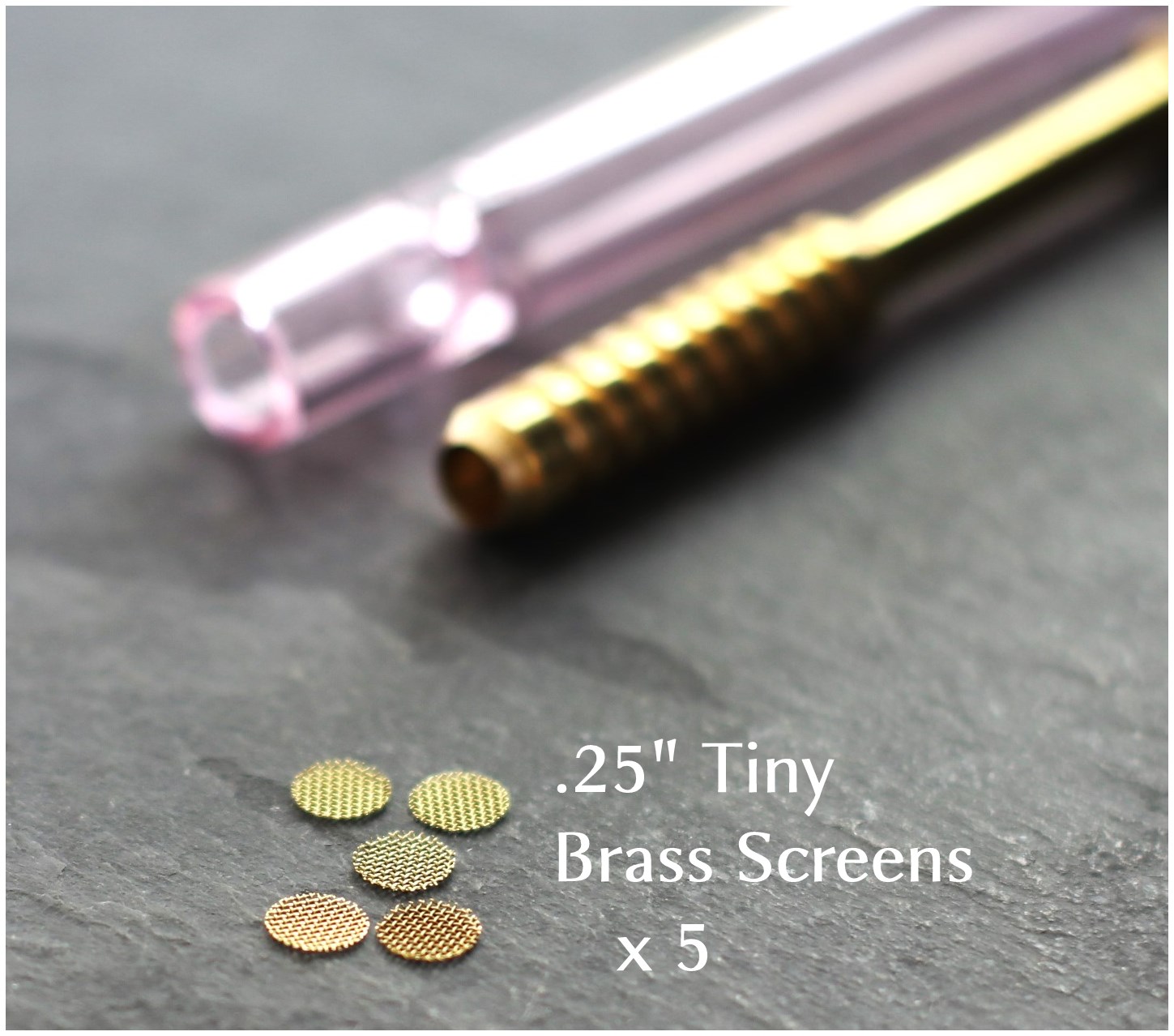 1/4" Brass Screens x 5- Tiny Brass Screens for One Hitter Pipes .25" diameter - .25' Brass Screens for Pipes