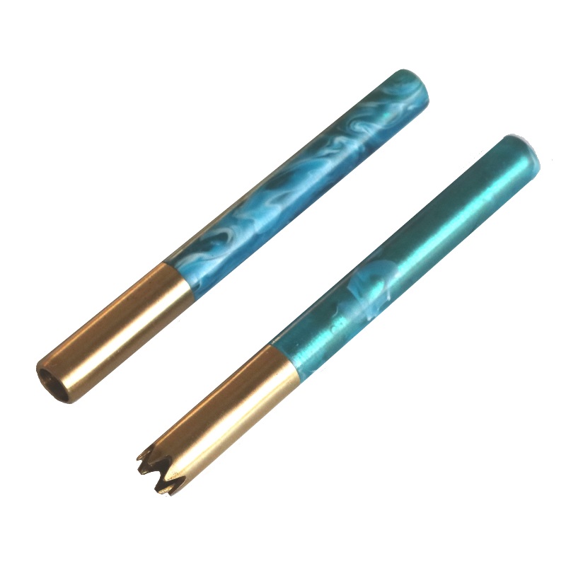 3" Brass One Hitter Pipes-Aqua - 3' Aqua Brass Pipe