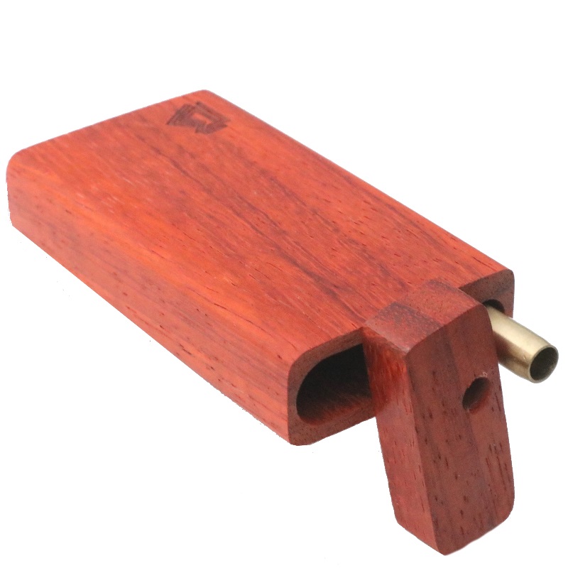 4" Padauk Wood Dugout & One Hitter Pipe - Handcrafted Wood Dugout One Hitter