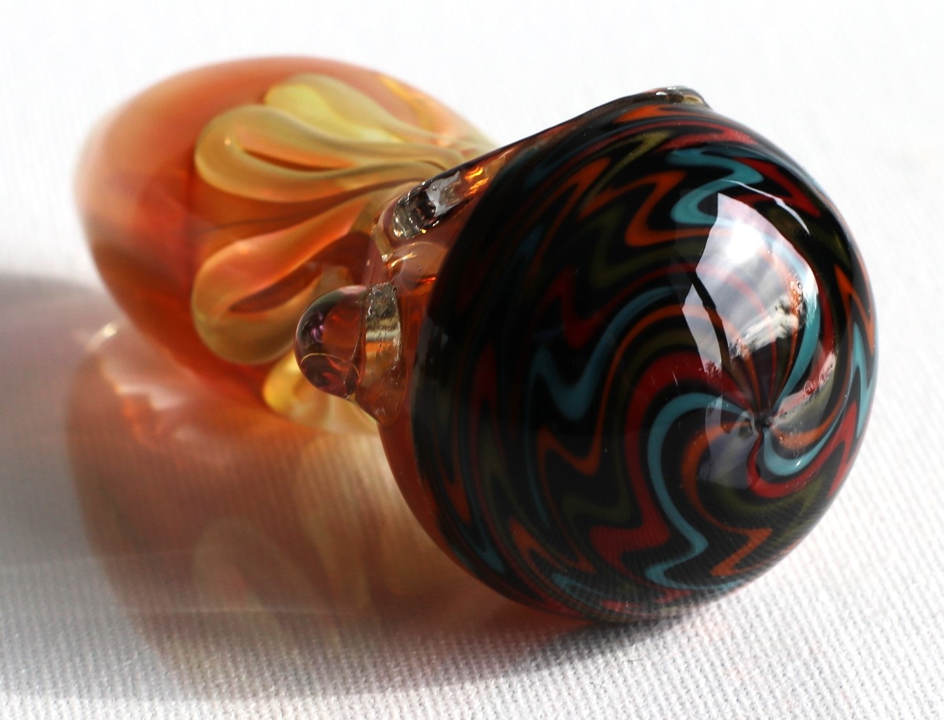 3.5"" Glass Spoon Pipe-Spiral - Glass Spoon Pipe