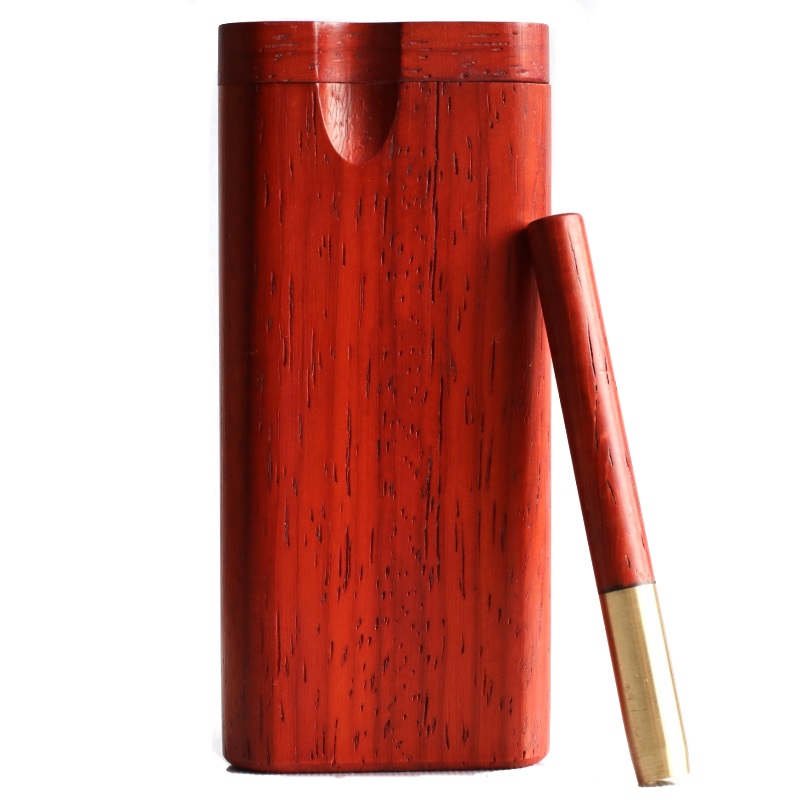3" & 4" Padauk Spring Lock Dugouts & One hitter pipes-American Handcrafted Stash Boxes - Pad Spring Lock Dugout