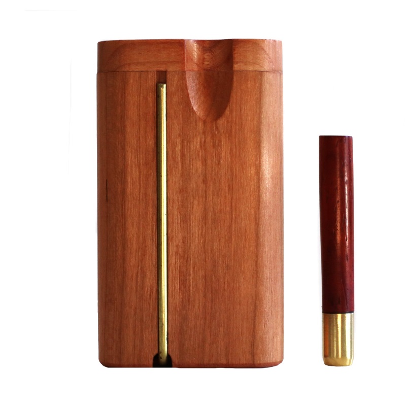 3" Brazilian Cherry Swivel Lid Dugouts-Built in Poker & One Hitter Pipe - Cherry Swivel Lid Dugout