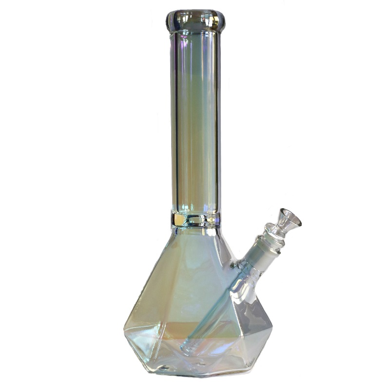14" Crystal Glass Bong- Glass Beaker-Large Water Bong - Glass Bong