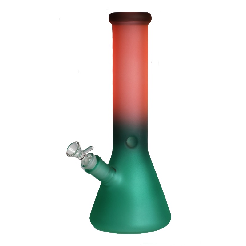 12" GRAV Frosted Glass Bong-Water Pipe-Downstem & Herb Slide-GREEN FIRE Fade Glow in the Dark - Glow in the Dark Water Bong