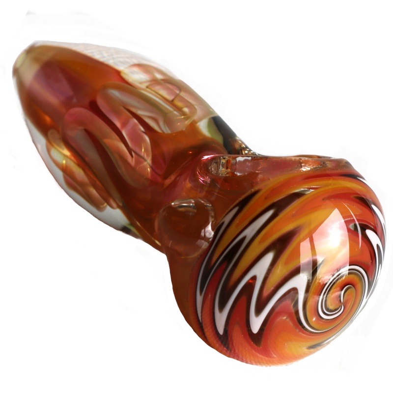 3.5"" Glass Spoon Pipe-Spiral - Glass Spoon Pipe