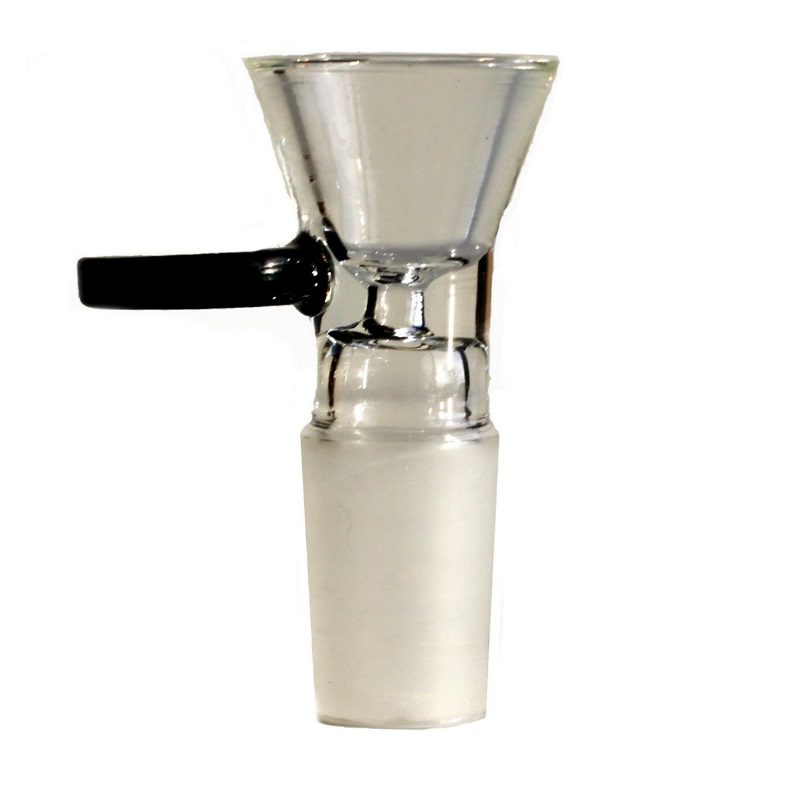 Glass Bowl Insert-18 mm- Frosted Male Bowl with Glass Handle - Glass Bowl Insert for Bongs